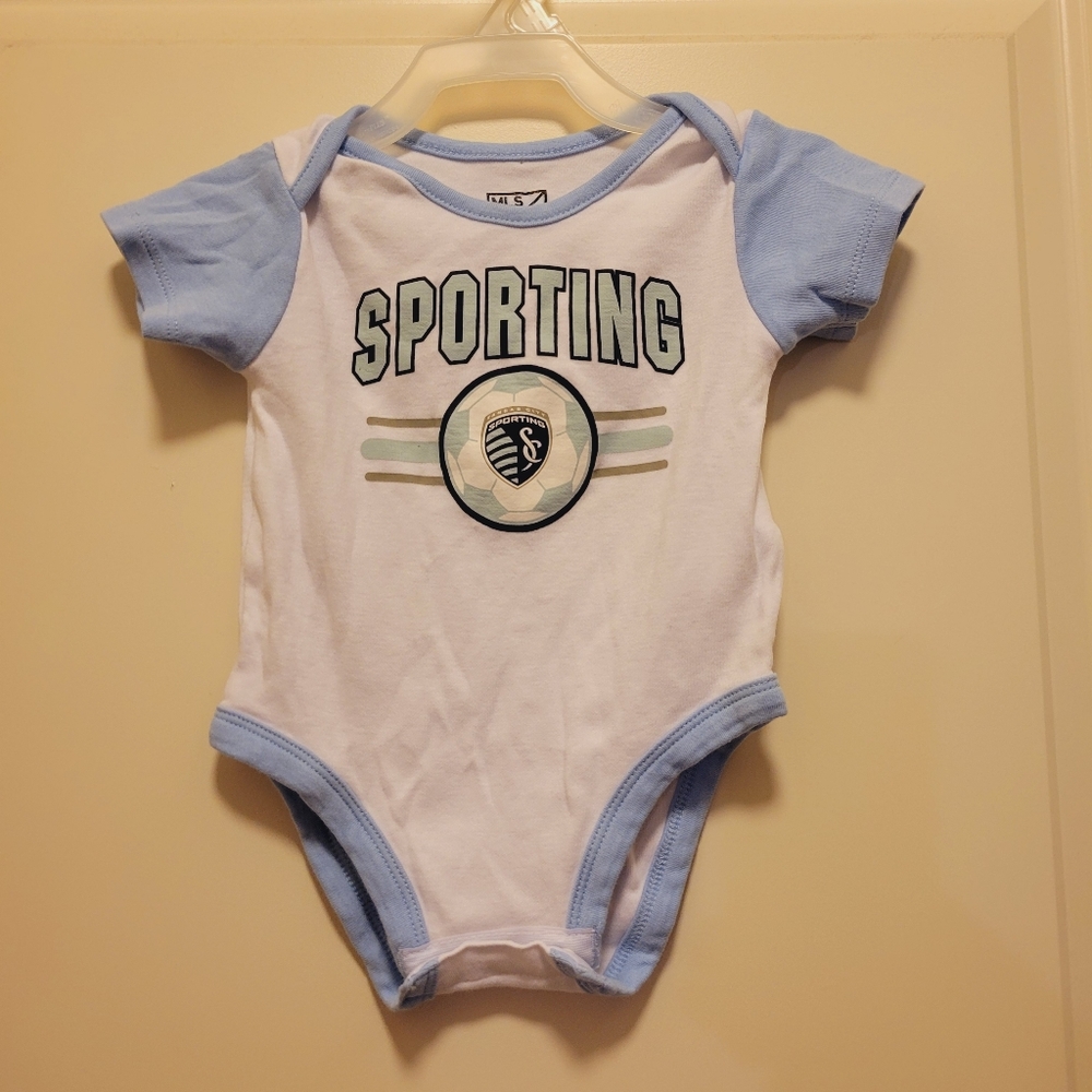 White Kansas City Sporting Soccer Onesie